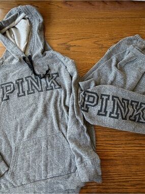 PINK Victoria's Secret Light Gray Fleece Hoodie